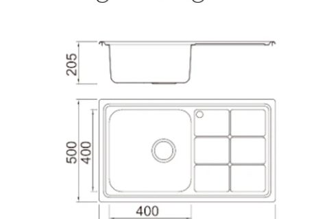 Knightsbridge – Inset Single Bowl (left & Right Drainer) 860mm x 500mm