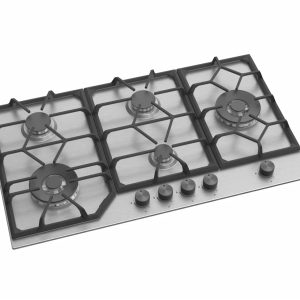 Avelis -  90cm 5 Burner Stainless Steel Gas Hob With 2 Dual Wok Burners