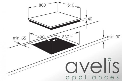Avelis –  90cm 5 Burner Stainless Steel Gas Hob With 2 Dual Wok Burners