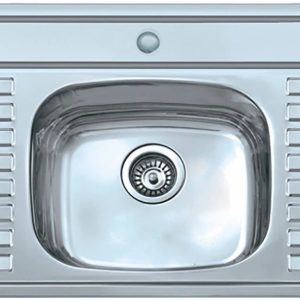 Inset Single Bowl Double Drainer – Two Tap holes
