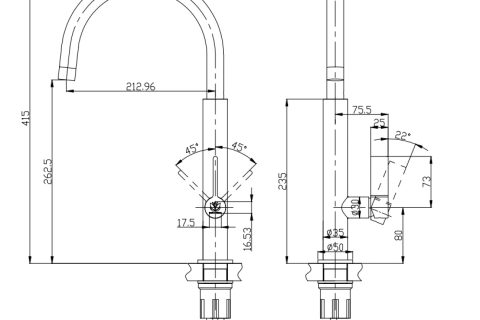 Celia C/P Tap, Chrome, 0.5 Bar