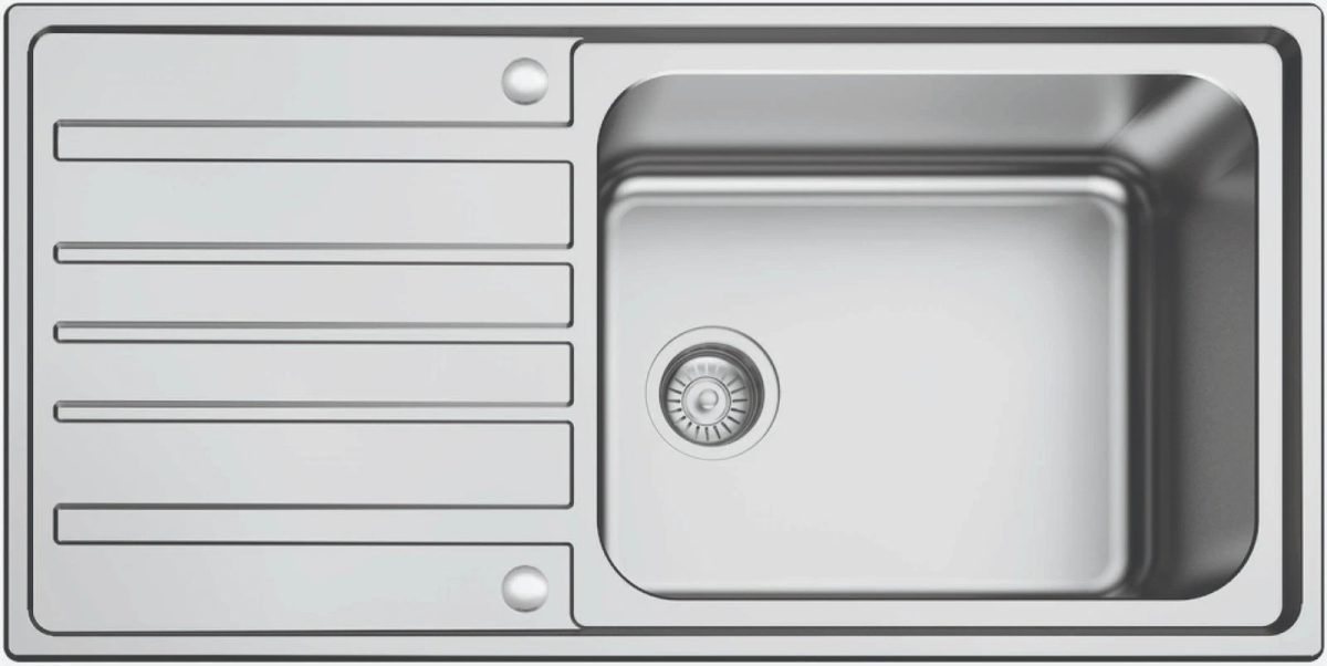 Superdeep single bowl (220mm), Stainless steel Kitchen Sink, 0.6mm (Reversible)