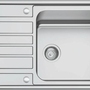 Superdeep single bowl (220mm), Stainless steel Kitchen Sink, 0.6mm (Reversible)
