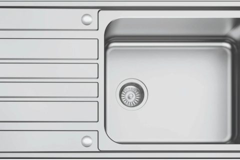 Superdeep single bowl (220mm), Stainless steel Kitchen Sink, 0.6mm (Reversible)