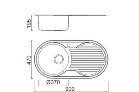 900 Inset Rambler – 1 tap hole reversible sink