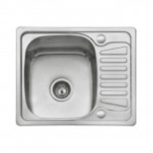 Inset Single Bowl Compact,  1 tap hole reversible Stainless steel  -  0.8mm