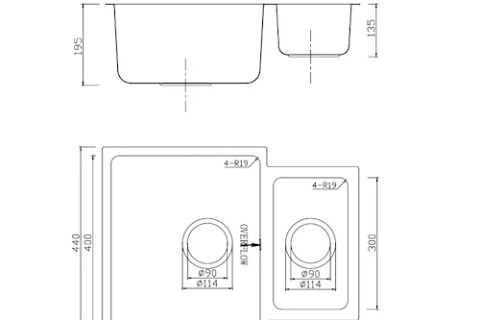 Luna  – 1.5 Undermount Reversible 0.8mm thick stainless steel