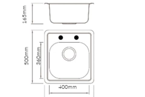 Single Inset Bowl – Two tap holes