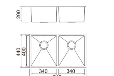 Handmade Undermount Double Bowl – 1.2mm Thick Stainless Steel sink