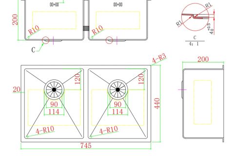 Handmade Undermount Double Bowl – 1.2mm Thick Stainless Steel sink