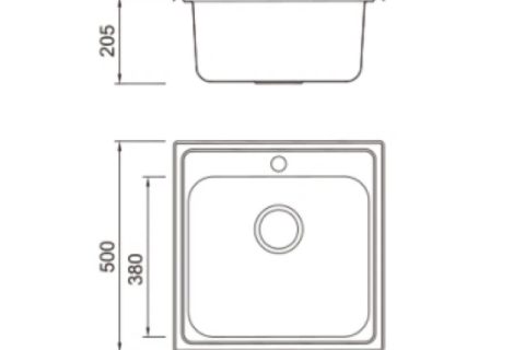 Inset Single Bowl – 0.8mm thick stainless steel