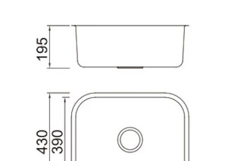 Luna Curved Undermount sink Medium / large        Polished Finish