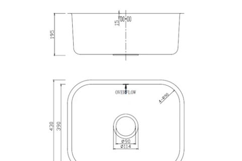 Luna Curved Undermount sink Medium / large        Polished Finish