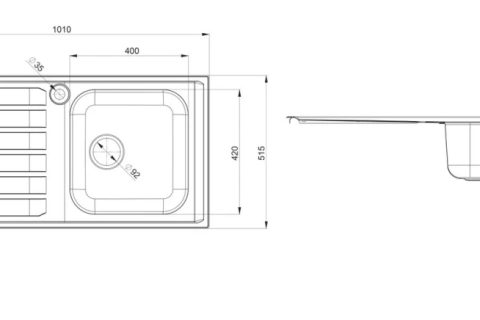 Large Manhattan Sink – Single bowl or 1.5 bowl Handmade SS