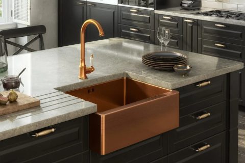 Traditional Single Lever Kitchen tap | Brushed Copper
