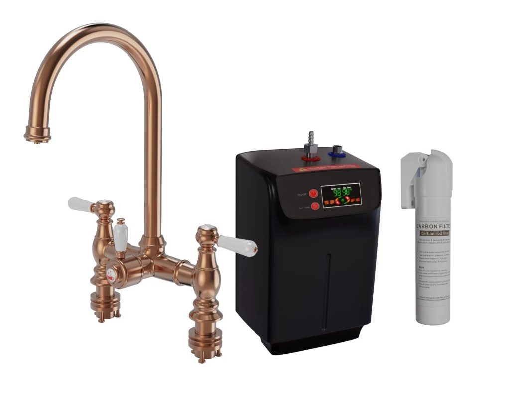 Traditional Bridge style  – 3 in 1 Instant Hot Water Tap with tank and filter (Multiple Colours Available )